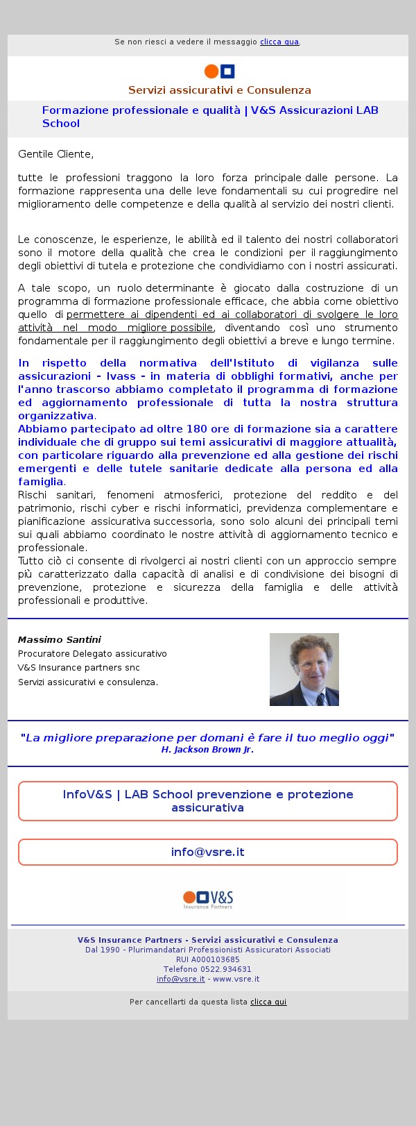 Formazione professionale certificata a tutela degli assicurati | V&S Assicurazioni LAB School