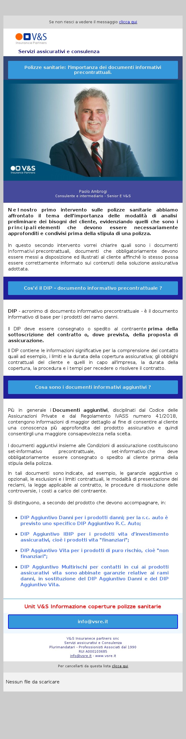 Polizze sanitarie: l'importanza dei documenti informativi precontrattuali.