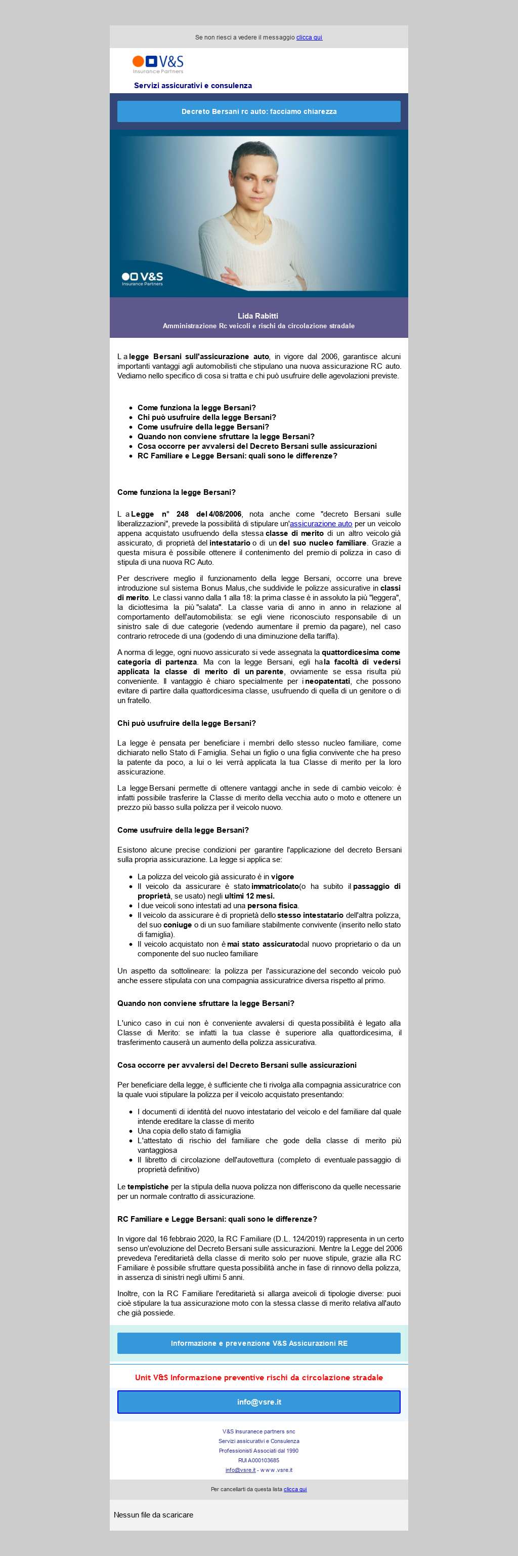 Assicurazione rc auto e decreto Bersani. facciamo chiarezza.
