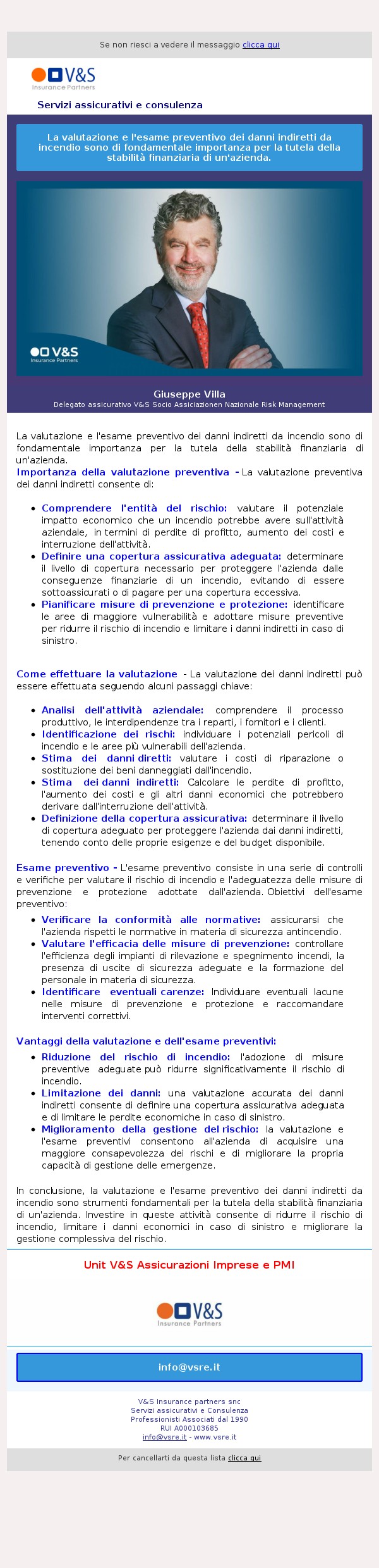 La valutazione dei danni indiretti da incendio: la conoscenza e la prevenzione ai fini assicurativi.