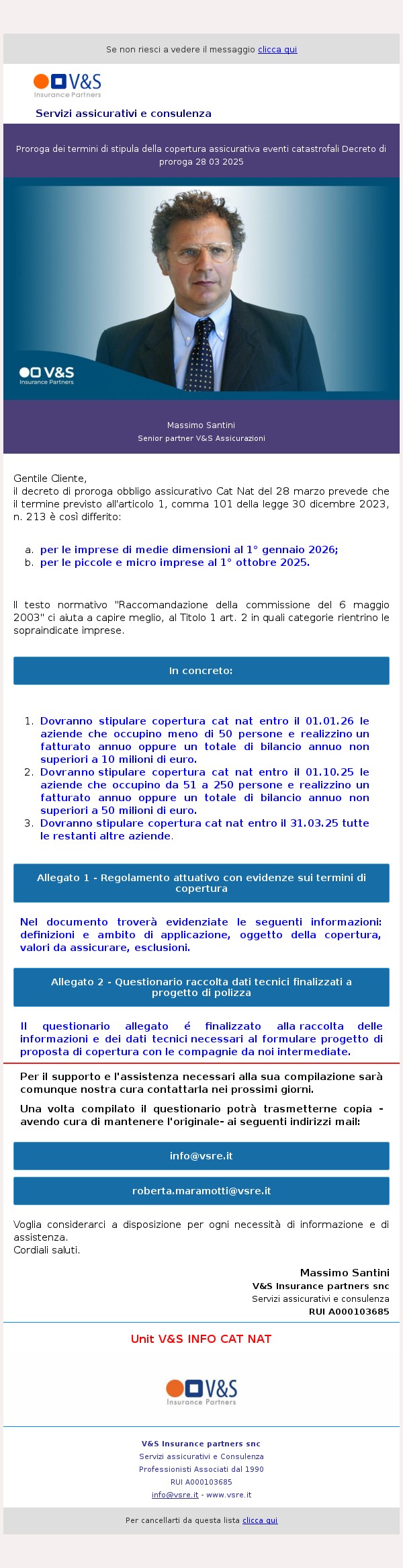 Proroga dei termini d'obbligo di stipula della copertura assicurativa eventi catastrofali - Legge 31 12 2023 nr 213
