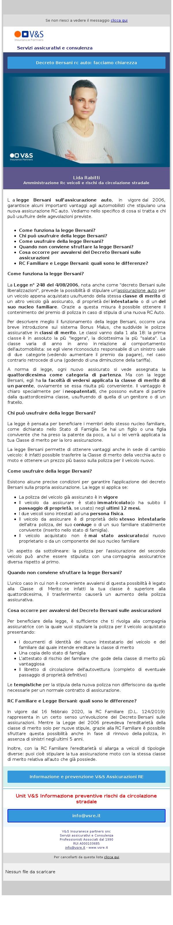 Assicurazione rc auto e decreto Bersani. facciamo chiarezza.