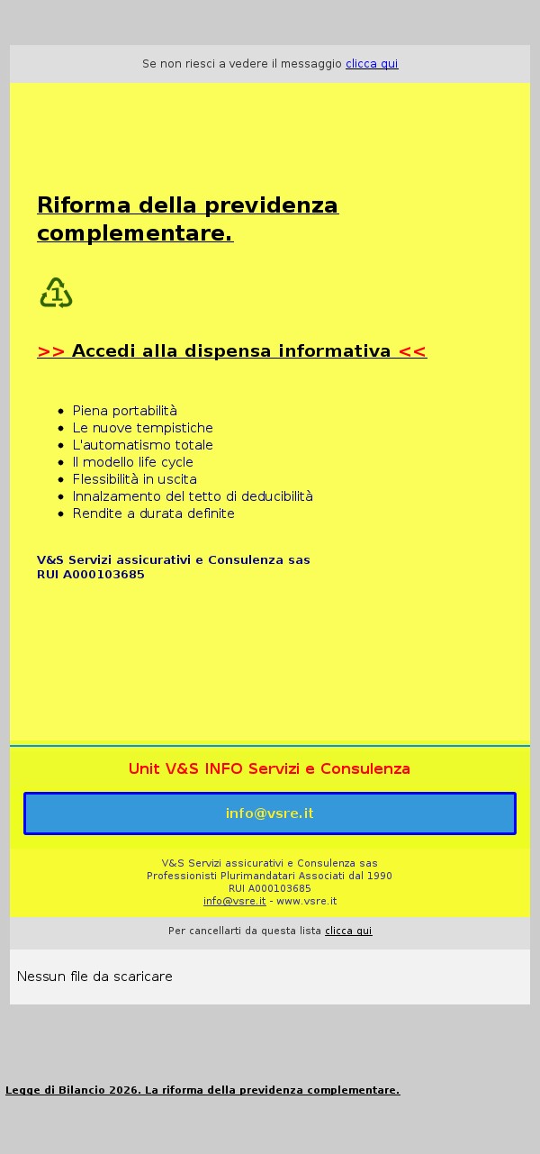Riforma previdenza complementare.